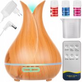 Electric Ultrasonic Air Humidifier Diffuser with Remote Control and Essential Oils for Aromatherapy, 400 ml