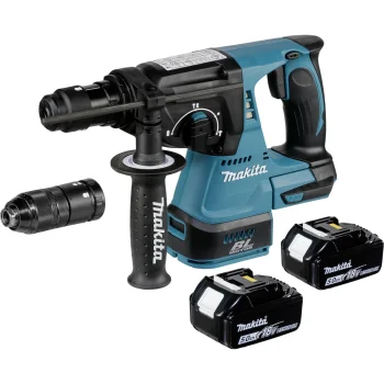 Akumuliatorinis perforatorius Makita DHR243RTJ 18V su 2x 5.0 Ah akumuliatoriais ir lagaminu