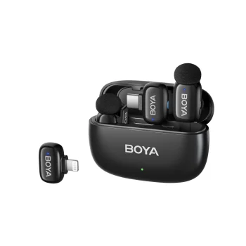 Belaidžiai mikrofonai BOYA mini 2-01 2.4GHz USB-C, juodi