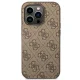 Apple iPhone 14 Pro Max 6.7\'\' Guess 4G Metal Gold Logo Series Case Cover, Brown