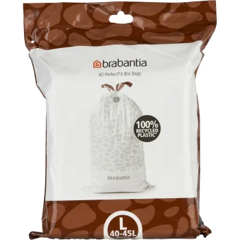 Šiukšlių maišai Brabantia PerfectFit Code L, 45 l, 40 vnt., balti