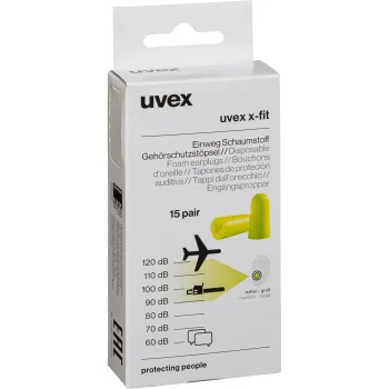 uvex x-fit ausų kamštukai, 15 porų, 37 dB, žali