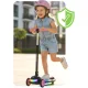 Triratis balansinis paspirtukas vaikams Ricokids Glowi su LED ratais, juodas-rožinis