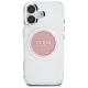 Guess IML Metal Colored Circle Classic Logo MagSafe dėklas iPhone 16, rožinis