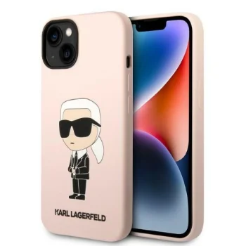 Karl Lagerfeld Silicone Ikonik dėklas iPhone 14 telefonui, rožinis
