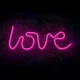 Forever Light LED neoninis šviestuvas LOVE, rožinis (USB ir baterijos)