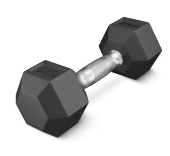 Šešiakampis hantelis 4Fizjo HEX, 5 kg, juodas
