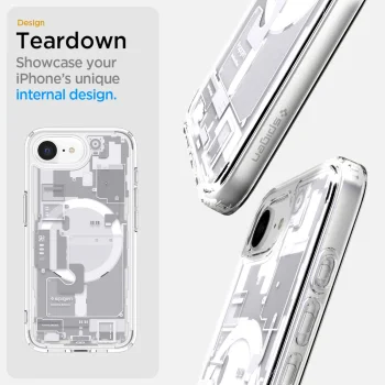 Spigen Ultra Hybrid MagSafe dėklas iPhone 16e / 17e telefonui, Zero One White
