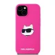 Karl Lagerfeld dėklas iPhone 15 Plus / 14 Plus Silicone Choupette MagSafe, rožinis