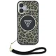 Guess HC IML Leopard Triangle Cord Strap MagSafe dėklas iPhone 16, rudas