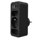 Elektros lizdų šakotuvas Maclean MCE248 F/B su 3 lizdais, 2x USB-A ir 2x USB-C PD 20W, juodas