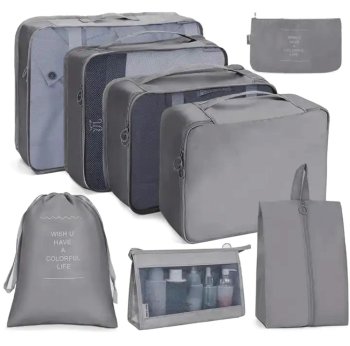 Travel Organizer 8 Pcs Gray
