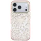 Guess IML Leopard Glitter Triangle Logo MagSafe dėklas iPhone 17/18 Pro Max, rausvas