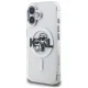 Karl Lagerfeld IML Glitter Karl & Choupette Sketch Logo MagSafe dėklas iPhone 16, skaidrus