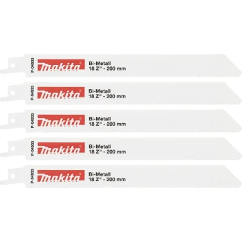 Tiesinio pjūklo geležtės Makita P-04933 BIM 200 mm 18 TPI, 5 vnt.