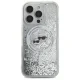 Karl Lagerfeld iPhone 16 Pro dėklas Liquid Glitter Karl & Choupette MagSafe, skaidrus