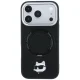 Karl Lagerfeld Ring Stand 360 Choupette Head Pin MagSafe dėklas iPhone 18 Pro / 17 Pro, juodas
