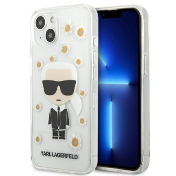 Karl Lagerfeld Flower Ikonik Karl dėklas Apple iPhone 13 mini, skaidrus