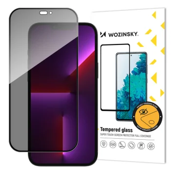 Wozinsky Anti Spy apsauginis stiklas iPhone 15 Plus, Juodas