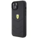 Ferrari dėklas iPhone 15 Plus telefonui Quilted Metal Logo, juodas
