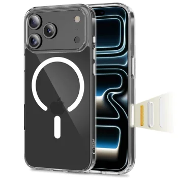 Tech-Protect Flexair Hybrid CC MagSafe dėklas, skirtas iPhone 17 Pro Max, skaidrus