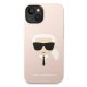 Karl Lagerfeld Silicone Karl\'s Head dėklas, skirtas iPhone 14 Plus, rožinis