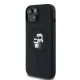 Karl Lagerfeld dėklas iPhone 15 / 14 Plus su MagSafe, Silicone Karl & Choupette, juodas