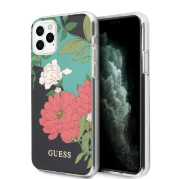 Guess iPhone 11 Pro Max dėklas Flower Collection, juodas