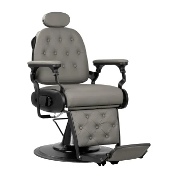 Barber Chair Gabbiano Francesco Grey with Black Base