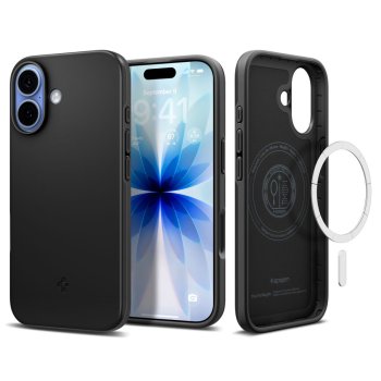Apsauginis dėklas Spigen Thin Fit Mag, skirtas iPhone 17, juodas