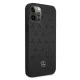 Mercedes dėklas iPhone 12 Pro Max telefonui Leather Stars Pattern, juodas