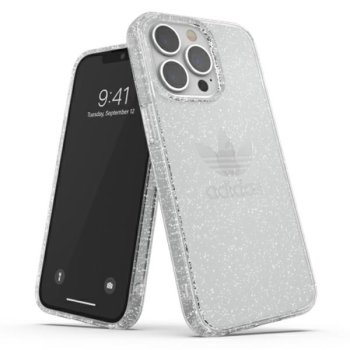 Adidas OR Protective Clear Case Glitter dėklas iPhone 13 Pro / 13, Skaidrus / Sidabrinis