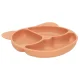 Silikoninis vaikiškų indų rinkinys, 4 dalys, Meškiukas, oranžinis