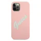 Guess Silicone Vintage Script dėklas iPhone 12 / 12 Pro, rožinis / žalias
