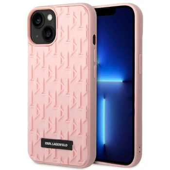 Karl Lagerfeld 3D Monogram dėklas Apple iPhone 14 Plus / 15 Plus, rožinis