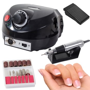 Professional Electric Nail Drill Machine 65W for Manicure and Pedicure with Bits, Black