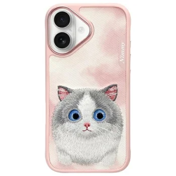 Nimmy Big Eyed Pet 2.0 Cat dėklas, skirtas iPhone 16, rožinis