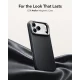 ESR Leather Kickstand MagSafe dėklas telefonui iPhone 18 Pro / 17 Pro, juodas