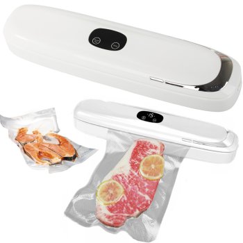 Vakuuminis maisto pakavimo prietaisas su 5 maišeliais, 90 W, baltas