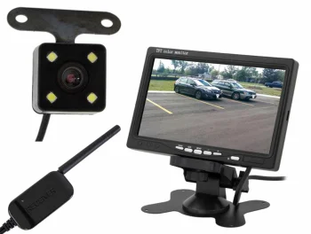Belaidė galinio vaizdo kamera su 7" LCD monitoriumi