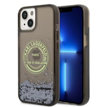 Karl Lagerfeld Liquid Glitter RSG Case for iPhone 14 - Black