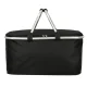 Foldable Thermal Picnic and Shopping Basket, 25L, Black