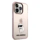 Karl Lagerfeld Ikonik Choupette dėklas skirtas iPhone 14 Pro Max, rožinis