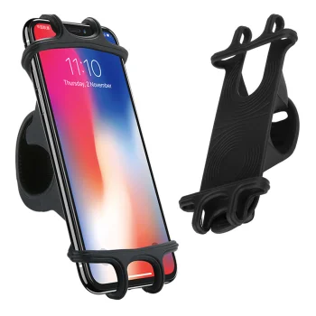 Silikoninis dviračio ir motociklo telefono laikiklis (4"-6.5")