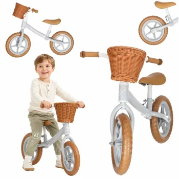 Balansinis dviratukas Trike Fix Balance su krepšeliu, rudas