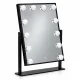 Kosmetinis makiažo veidrodis ModernHome su LED apšvietimu 30x40 cm, 12 lempučių, juodas
