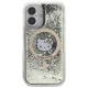 Hello Kitty dėklas iPhone 16 telefonui Liquid Glitter Fever MagSafe, auksinis