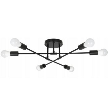 Loft Ceiling Lamp with 6 Light Points ZD74N, Black