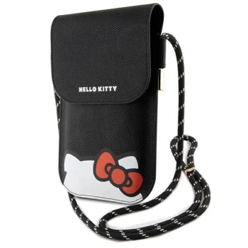 Hello Kitty Leather Hiding Kitty Cord Bag, Black