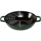 Staub ketaus vok keptuvė 30 cm su stiklo dangčiu, bazilikų žalia